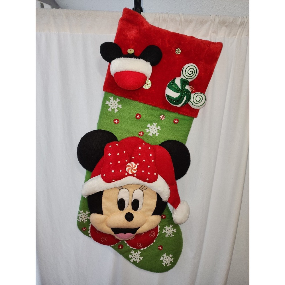 Giant over 2 foot tall Minnie Mouse Christmas Stocking Wall Hanging